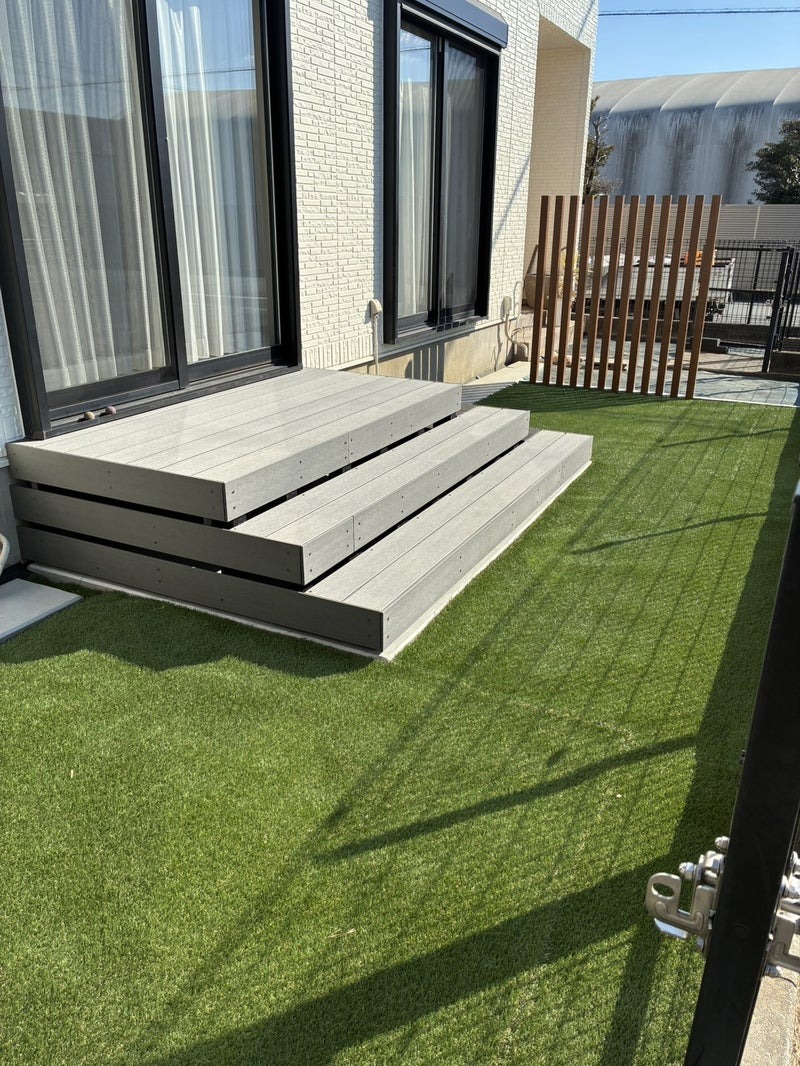 【外構工事】将来を考えた人工芝とデッキの庭づくり（静岡市清水区）