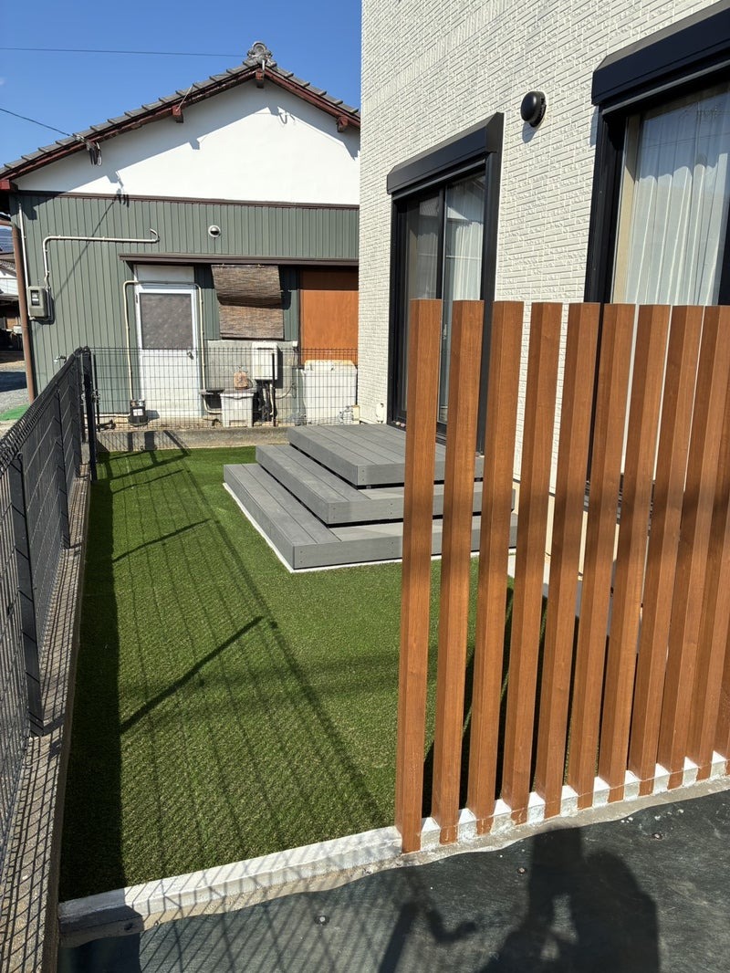 【外構工事】将来を考えた人工芝とデッキの庭づくり（静岡市清水区）